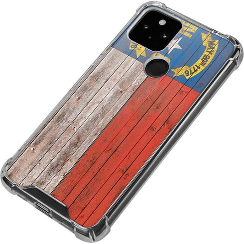 North Carolina Flag Dark Wood Google Pixel 5 Clear Case